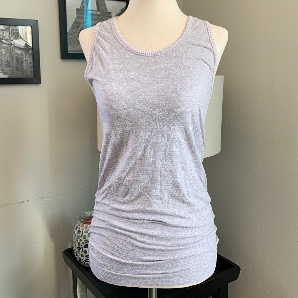Athleta racer back tunic tank top ruched sides size small